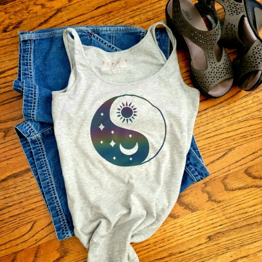 Upcycled Sun and Moon Tank Top